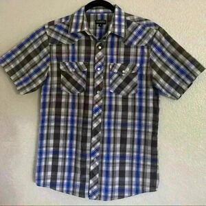 GIOBERTI Men’s Short Sleeve Plaid Shirt Size Small